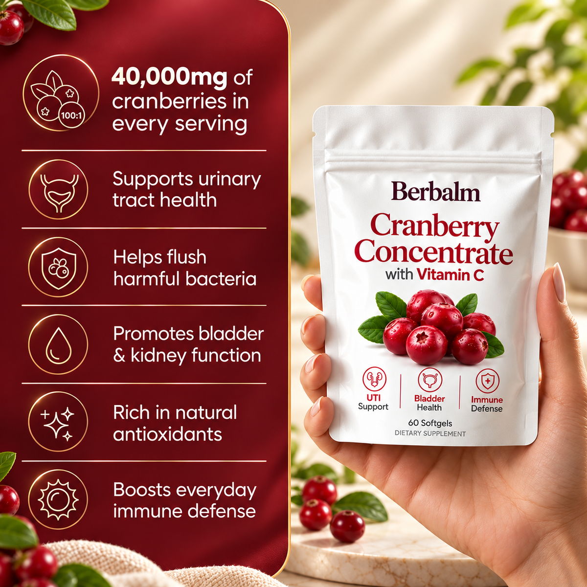 Cranberry Concentrate Softgels
